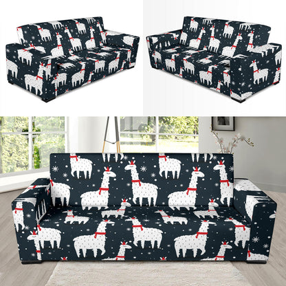 Alpaca Pattern Print Design 04 Sofa Slipcover