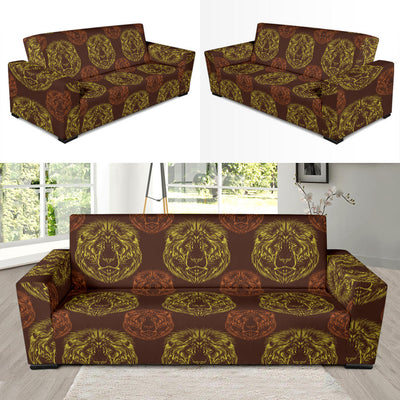 Lion Pattern Print Design 04 Sofa Slipcover