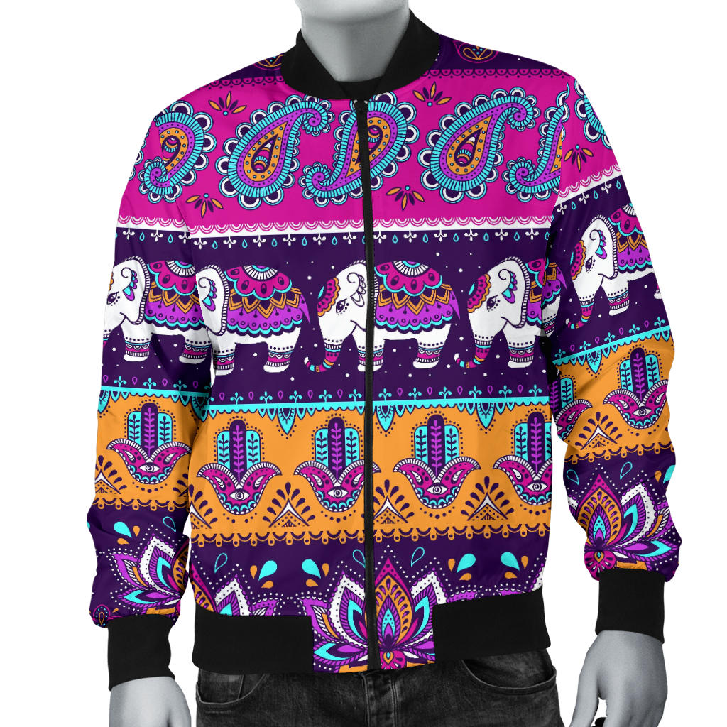 Boho Indian Style Pattern Men Bomber Jacket
