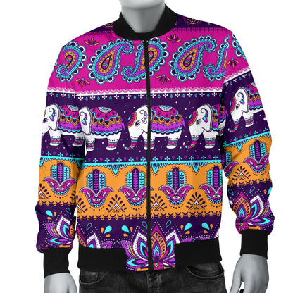 Boho Indian Style Pattern Men Bomber Jacket