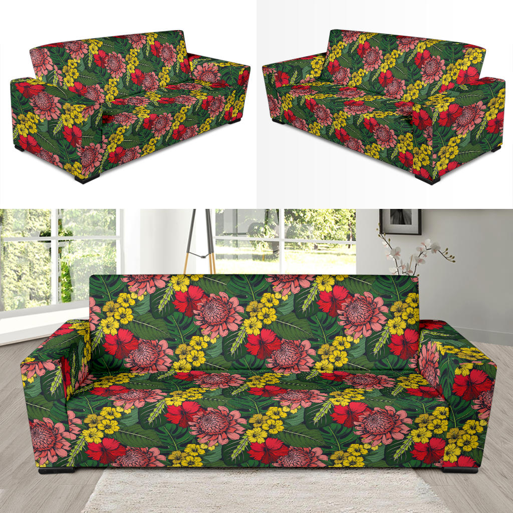 Summer Floral Print Design LKS305 Sofa Slipcover