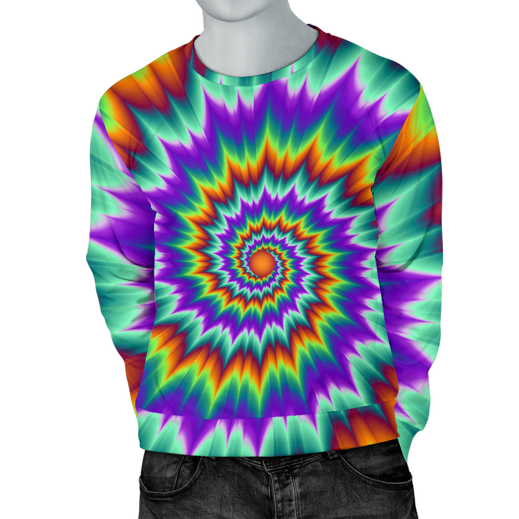 Optical illusion Pulsing fiery spirals Men Long Sleeve Sweatshirt