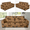 Moose Pattern Print Design 03 Sofa Slipcover