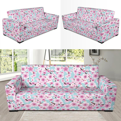 Cherry Blossom Pattern Print Design 01 Sofa Slipcover