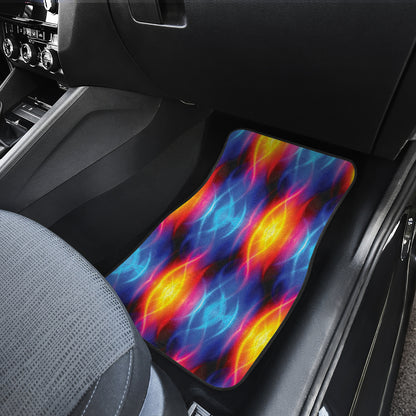 Flame Fire Blue Design Print Car Floor Mats Front Back
