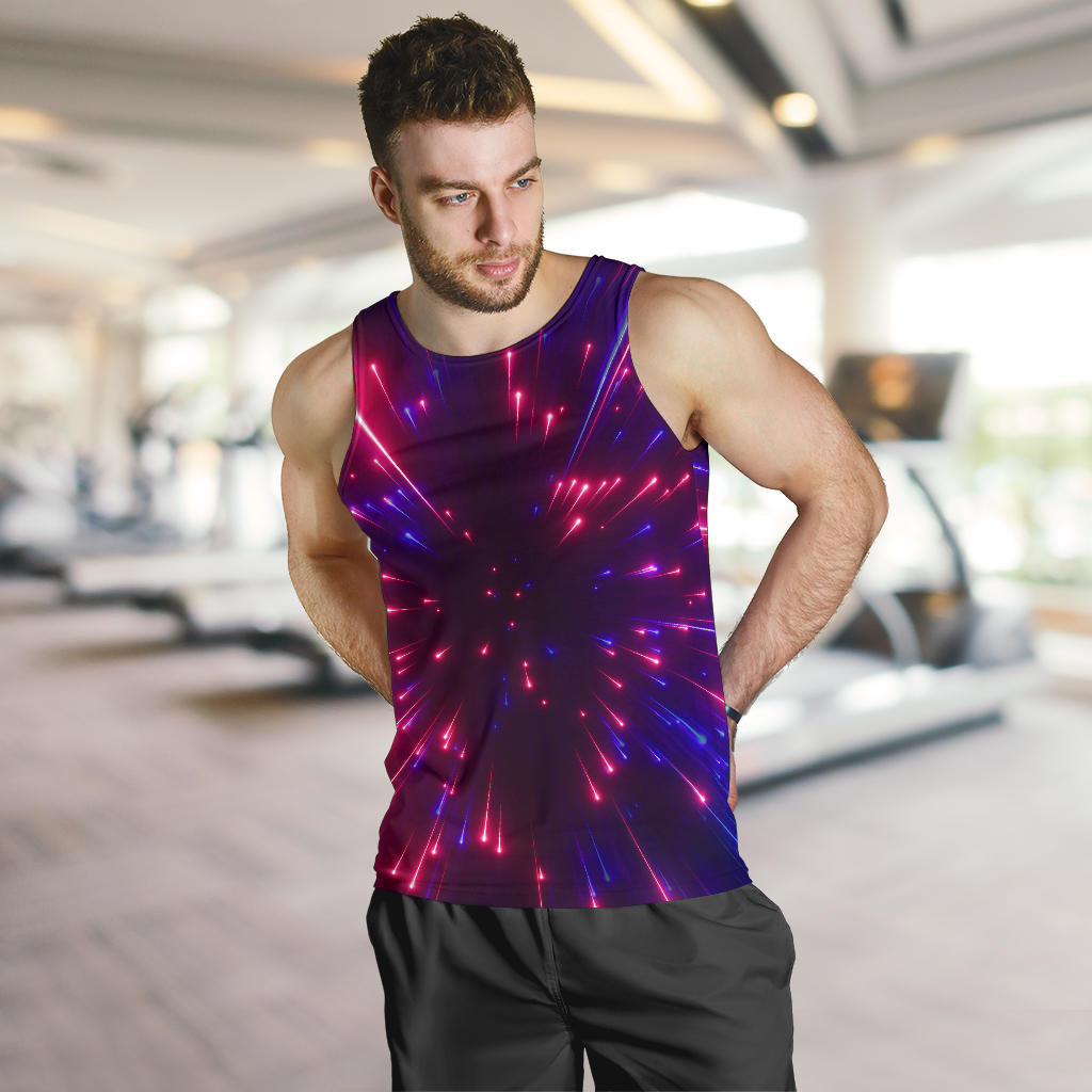 Celestial Purple Blue Neon Speed Light Men Tank Top