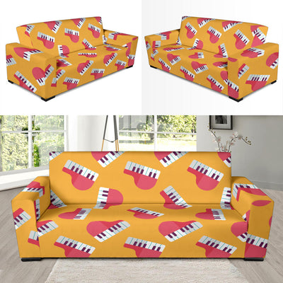 Piano Pattern Print Design 02 Sofa Slipcover