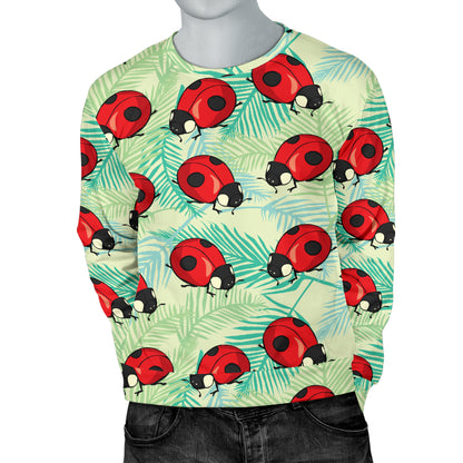 Ladybug Cute Print Pattern Men Long Sleeve Sweatshirt