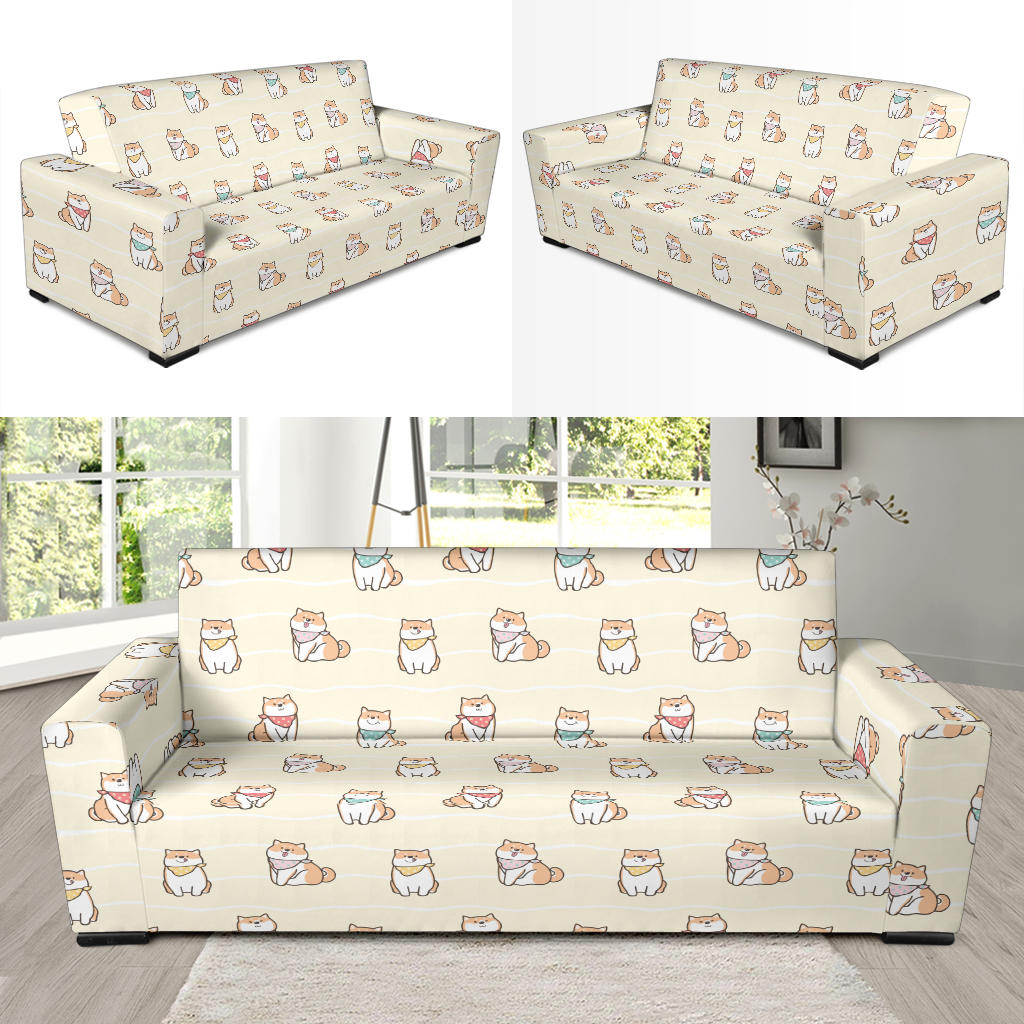 Shiba Inu Print Design LKS306 Sofa Slipcover