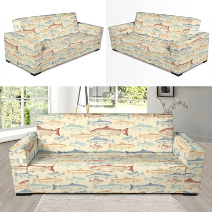 Salmon Fish Print Design LKS302 Sofa Slipcover