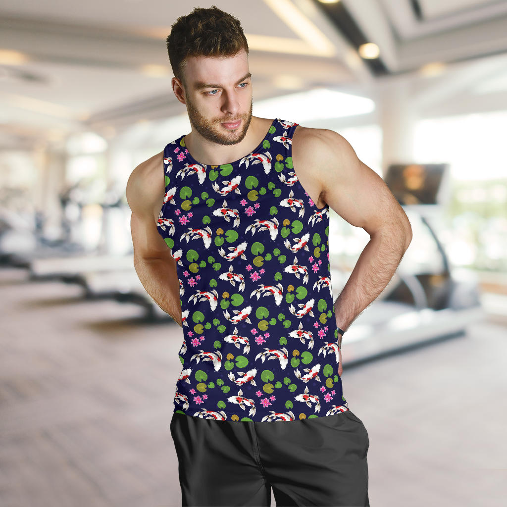Koi Carp Pattern Design Themed Print Men Tank Top