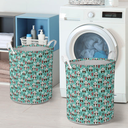 Panda Bear Cute Themed Print Laundry Basket