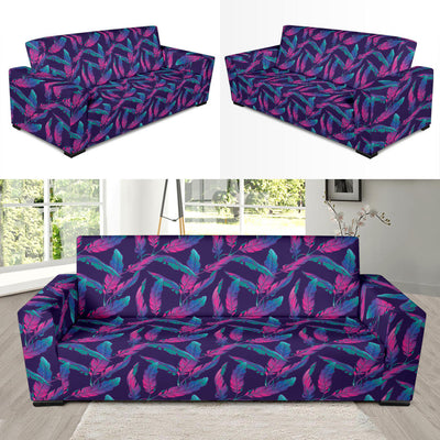 Banana Leaf Pattern Print Design 08 Sofa Slipcover