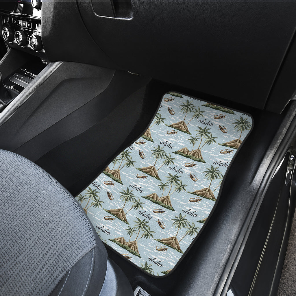Aloha Hawaii island Design Themed Print Car Floor Mats Front Back