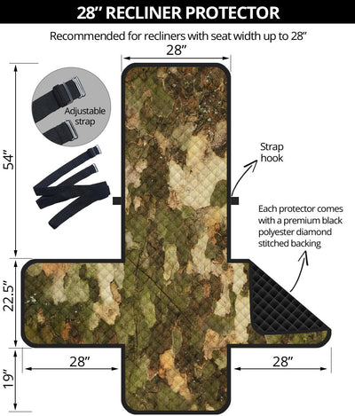 Camo Realistic Tree Texture Print Recliner Cover Protector