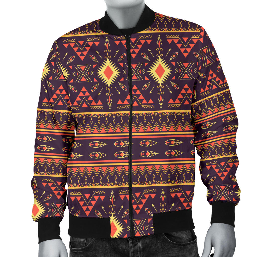 Southwest Ethnic Design Themed Print Men Bomber Jacket