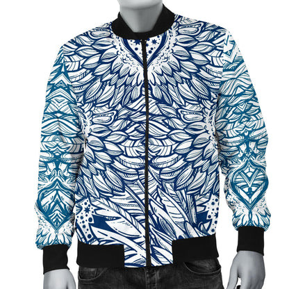 Angel Wings Boho Design Themed Print Men Bomber Jacket