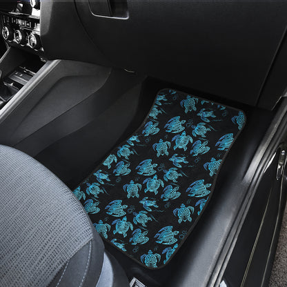 Tribal Turtle Polynesian Themed Design Car Floor Mats Front Back