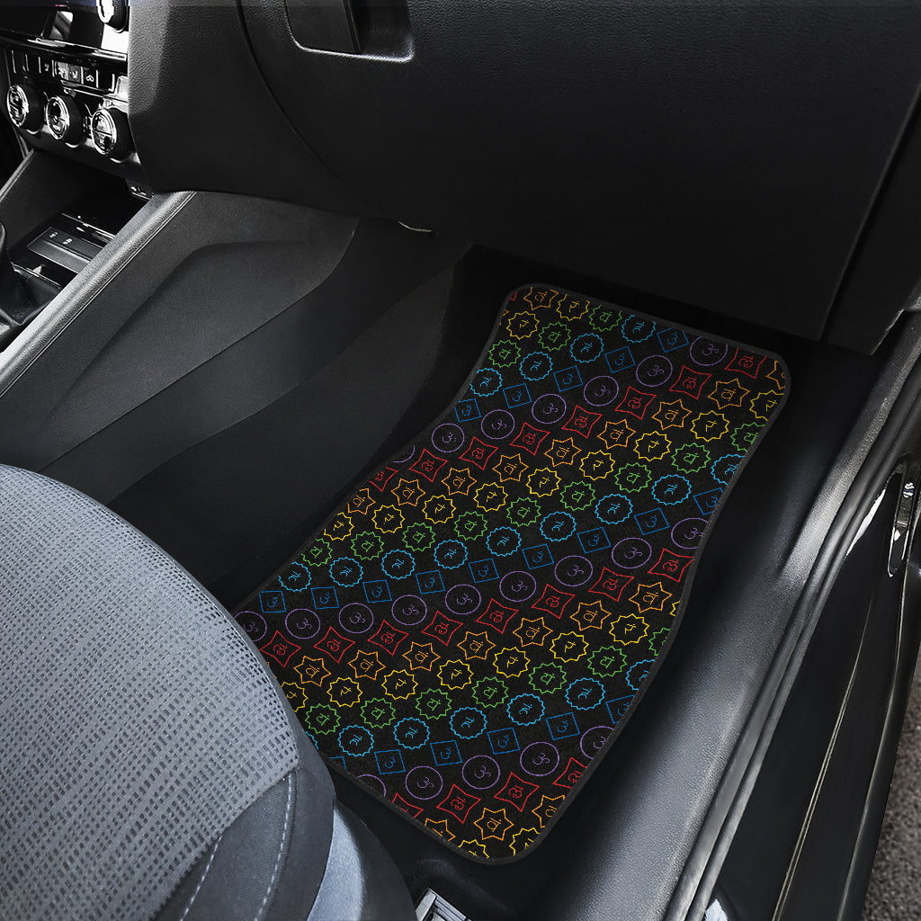 Chakra Colorful Symbol Pattern Car Floor Mats Front Back