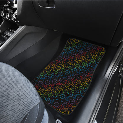 Chakra Colorful Symbol Pattern Car Floor Mats Front Back