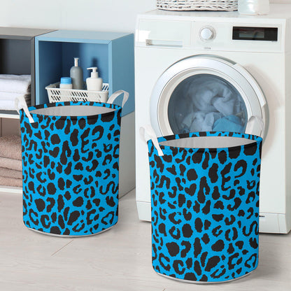 Cheetah Blue Print Pattern Laundry Basket