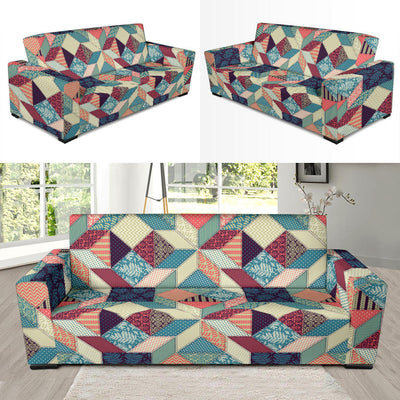 Patchwork Pattern Print Design 02 Sofa Slipcover