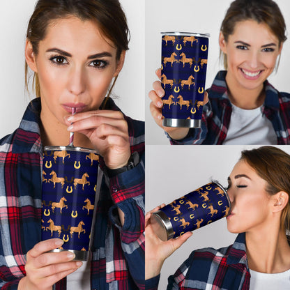 Horse Luxury Themed Pattern Print Tumbler