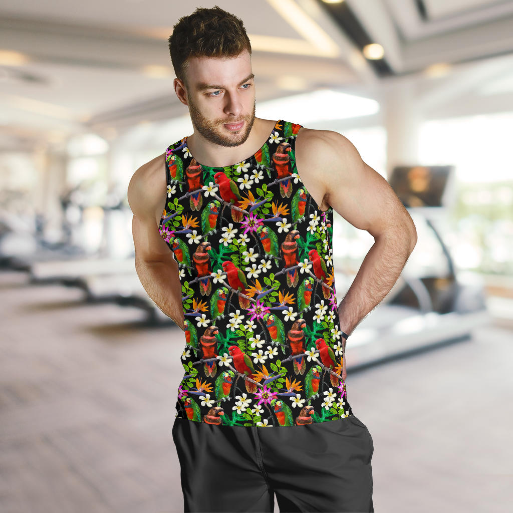 Parrot Design Print Men Tank Top