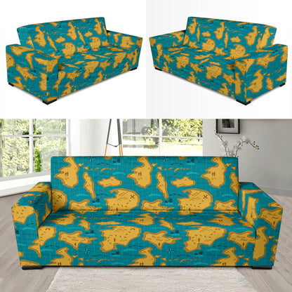 World Map Print Design LKS301 Sofa Slipcover