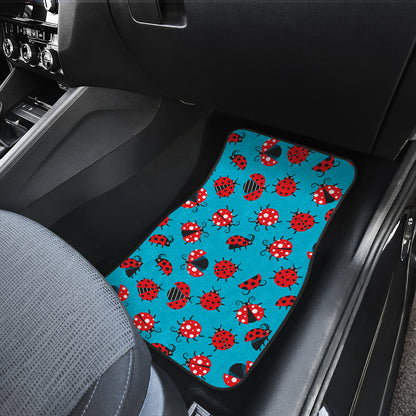 Ladybug Action Print Pattern Car Floor Mats Front Back