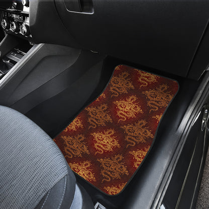 Chinese Dragons Gold Design Car Floor Mats Front Back