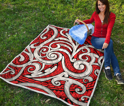 Maori Polynesian Themed Design Print Quilt Bedspread