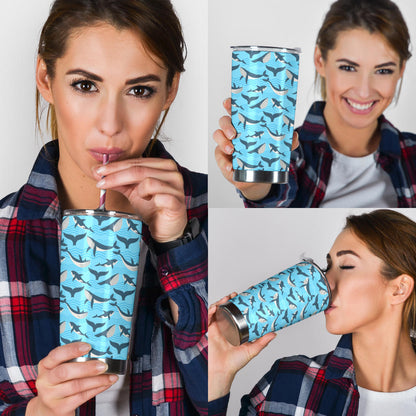 Whale Pattern Design Themed Print Tumbler
