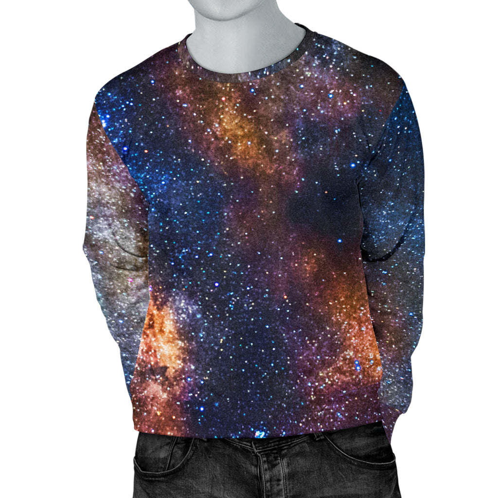 Celestial Milky way Galaxy Men Long Sleeve Sweatshirt