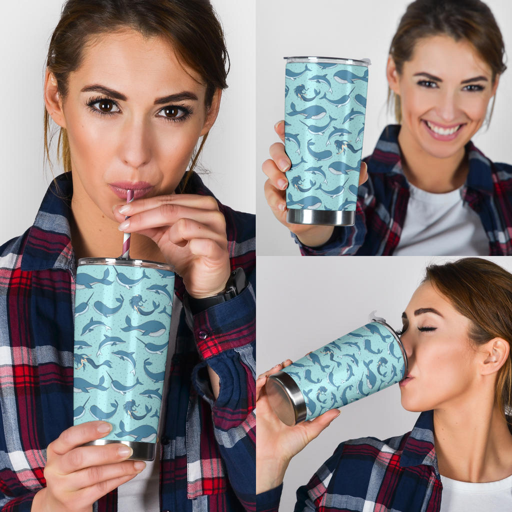 Narwhal Themed Print Tumbler