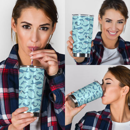 Narwhal Themed Print Tumbler