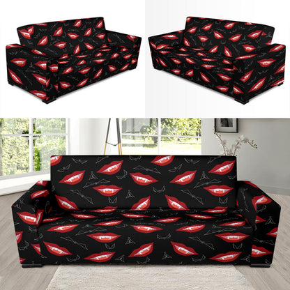 Vampire Lips Print Design LKS301 Sofa Slipcover
