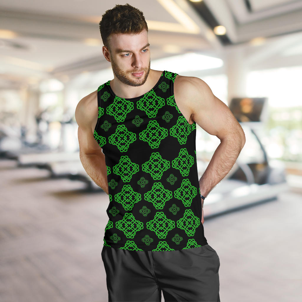 Celtic Knot Green Neon Design Men Tank Top
