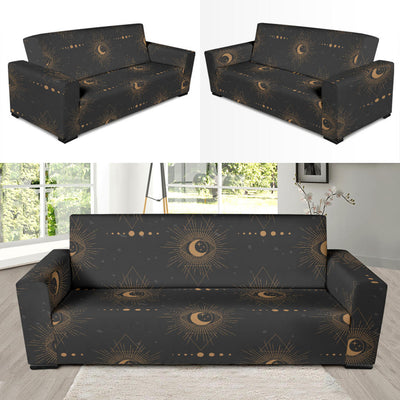 Moon Boho Pattern Print Design 02 Sofa Slipcover