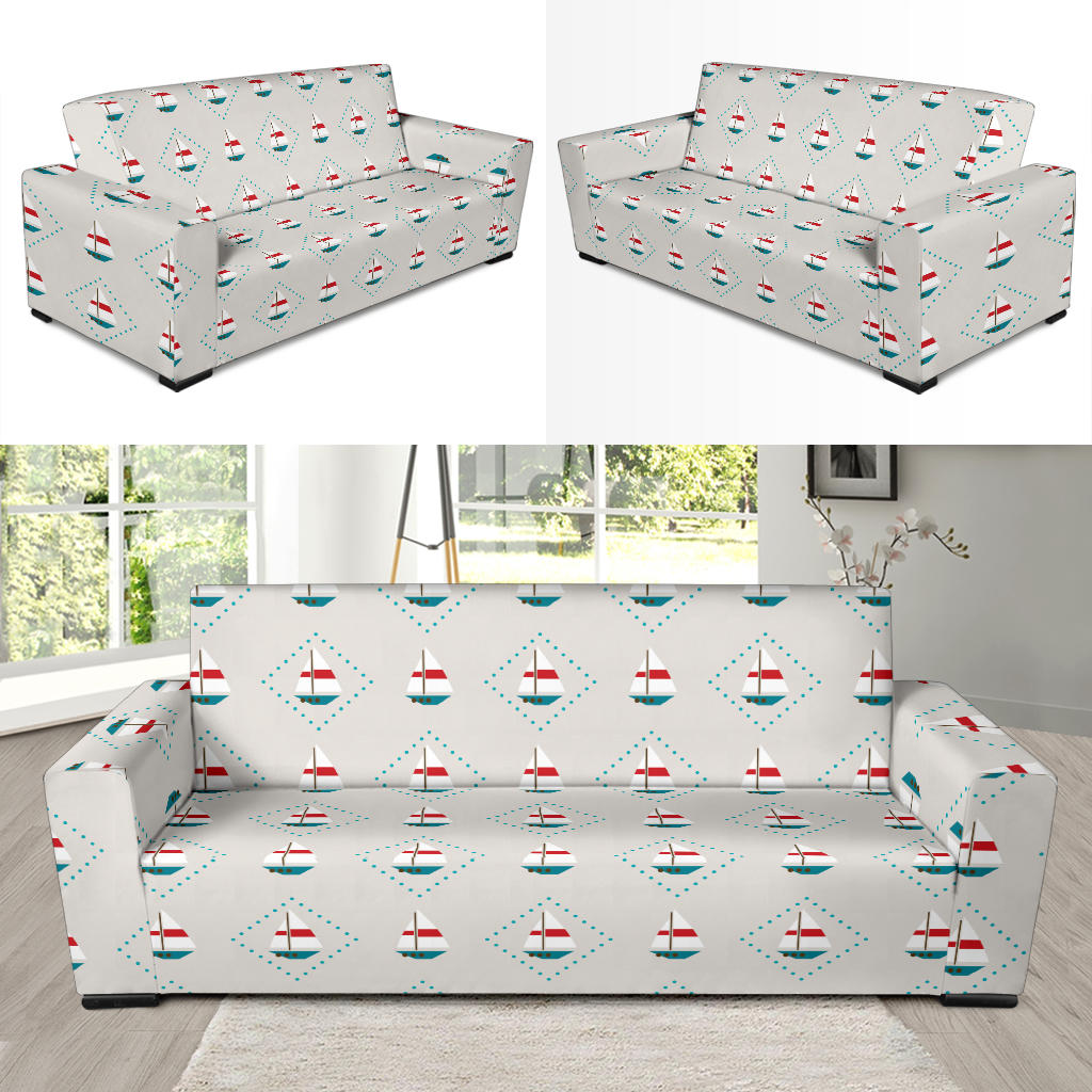 Sailboat Print Design LKS301 Sofa Slipcover