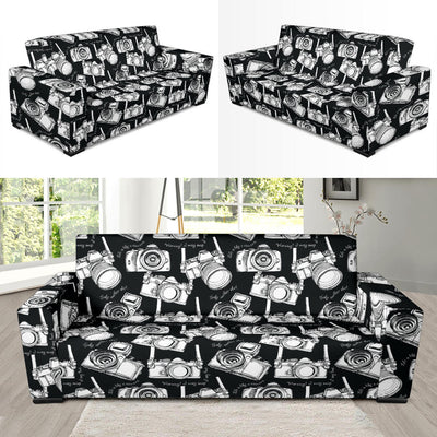 Camera Pattern Print Design 01 Sofa Slipcover