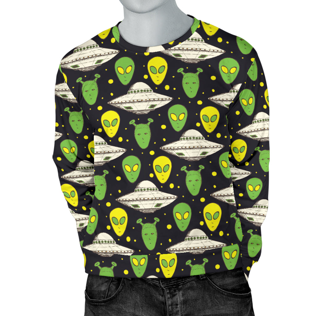 Alien UFO Pattern Men Long Sleeve Sweatshirt