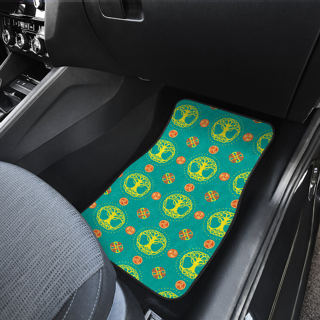 Celtic Tree of Life Print Pattern Car Floor Mats Front Back