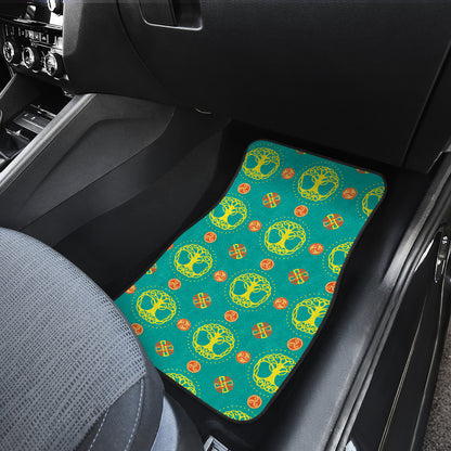 Celtic Tree of Life Print Pattern Car Floor Mats Front Back
