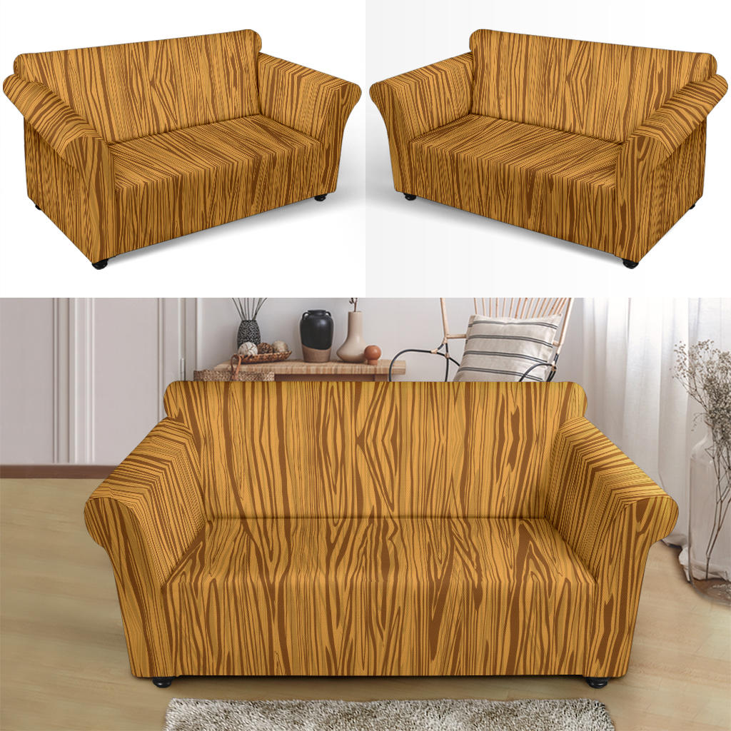 Wood Texture Print Design LKS301 Loveseat Couch Slipcover