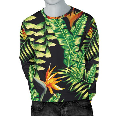 Hawaiian Flower Tropical Palm Leaves Men Long Sleeve Sweatshirt