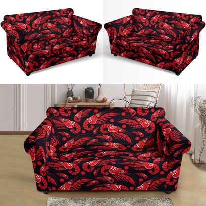 Shrimp Print Design LKS303 Loveseat Couch Slipcover