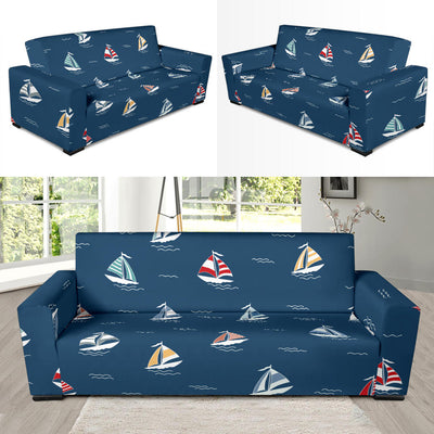 Sailing Ships Pattern Print Design A02 Sofa Slipcover