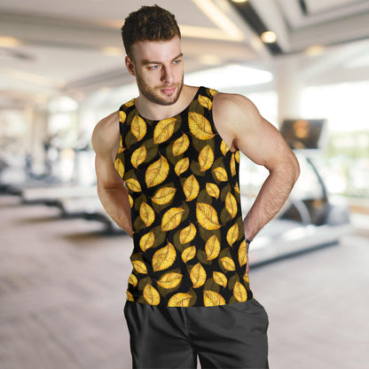 Elm Leave Summer Print Pattern Men Tank Top