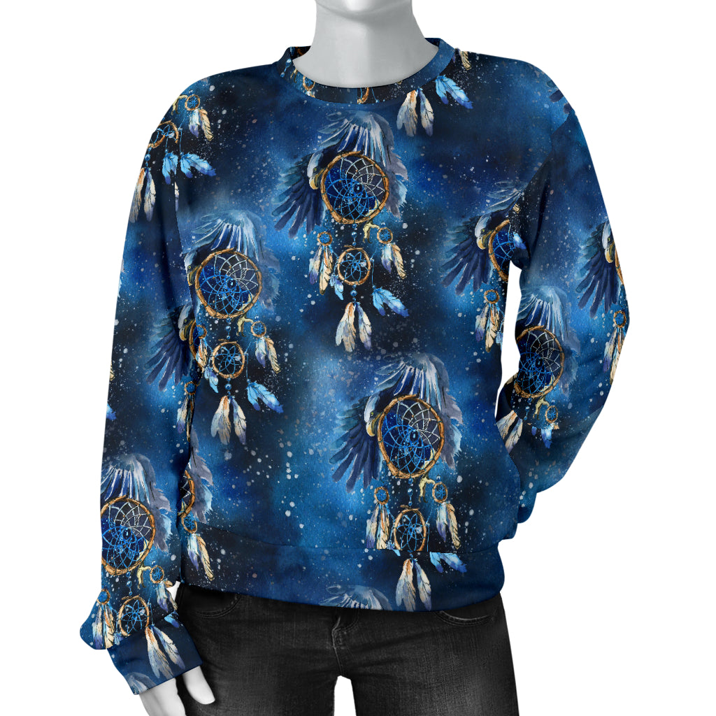Eagles Dream Catcher Themed Women Long Sleeve Sweatshirt